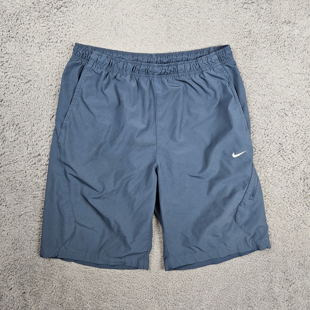 Nike Mens Large Navy Blue Athletic Training Shorts 395260-473
